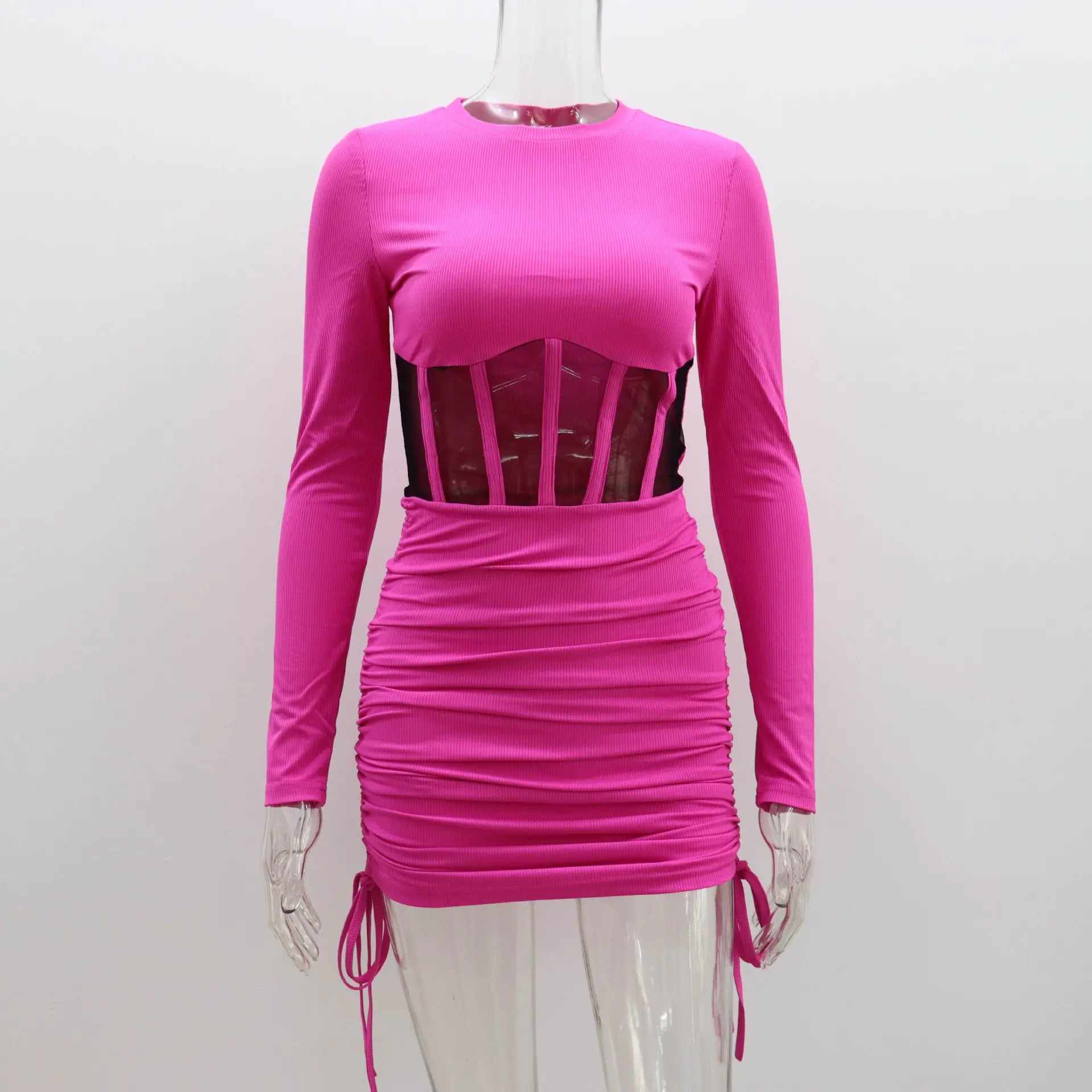 Women's Hollow Waist Mesh Dress