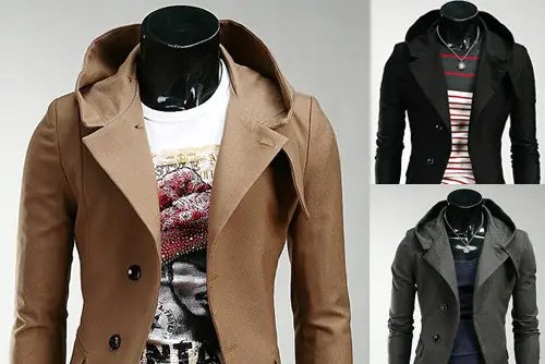 Men's Korean Slim Fit Hooded Blazer Jacket