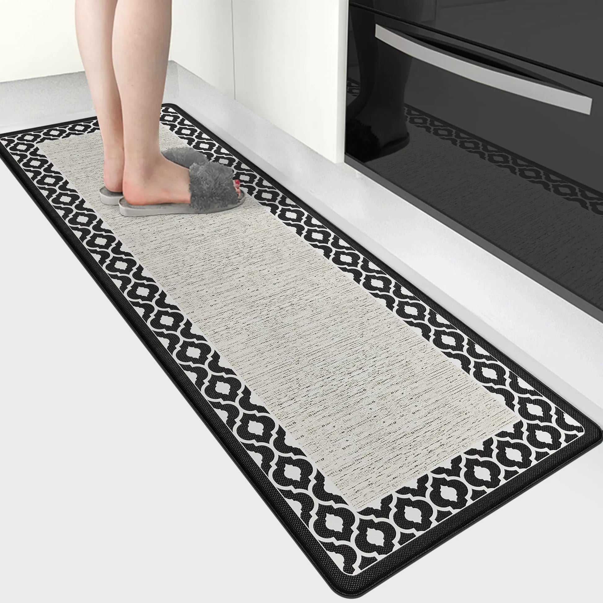 ATRUG Anti Fatigue Kitchen Rug Kitchen Floor Mats Cushioned Anti Fatigue Memory Foam Kitchen Rugs Padded Kitchen Floor Mat Non Slip Washable Kitchen Mats for Floor Laundry Office Sink 17.3 x 47.2inch