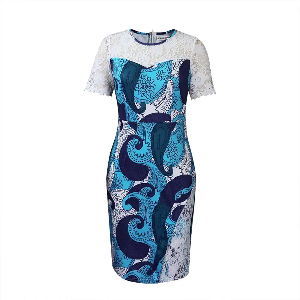 Women's Fashion Printed Hollow Dress