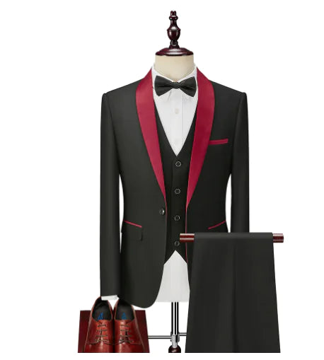 Men's Slim Fit Black Suit Jacket for Business and Weddings