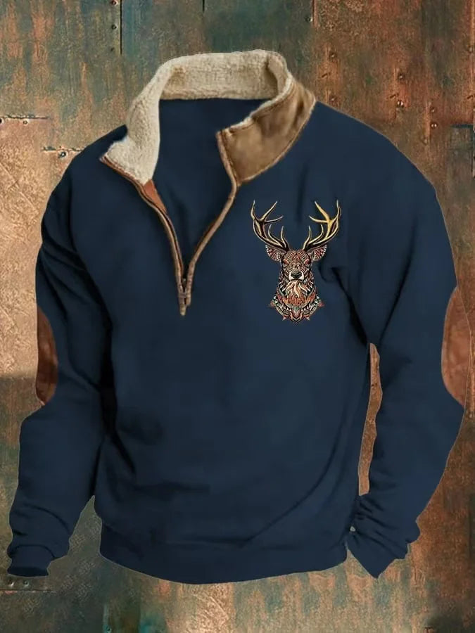 Men's Half-Zip Graphic Fleece Pullover