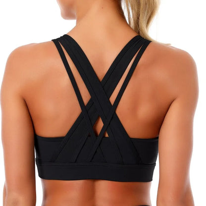 Kaminsky Women Push Up Sexy Back Sport Gathered Bra