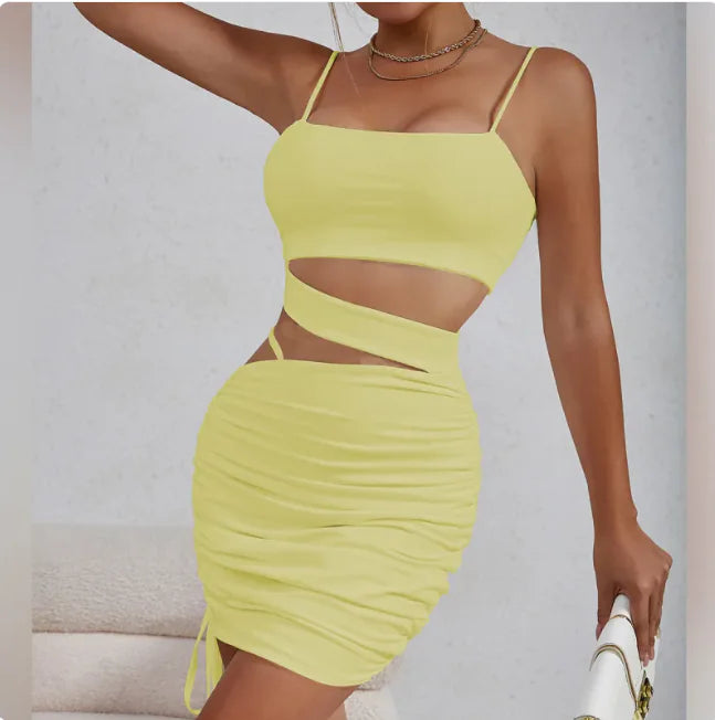 Strappy Pleated Dress