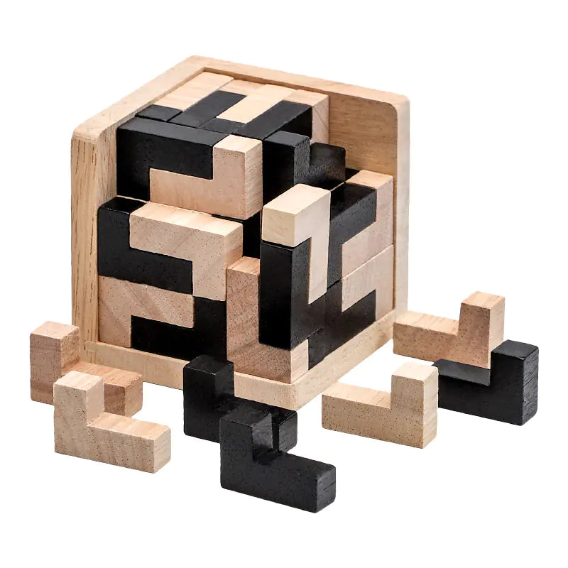 3D Wooden Cube Puzzle Toy