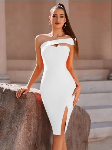 Off-Shoulder Cutout Bandage Dress