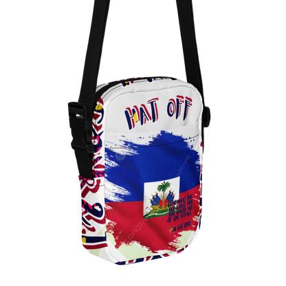 R&J Hat Off Haitian Flag Utility Crossbody Bag