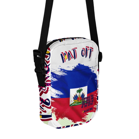 R&J Hat Off Haitian Flag Utility Crossbody Bag