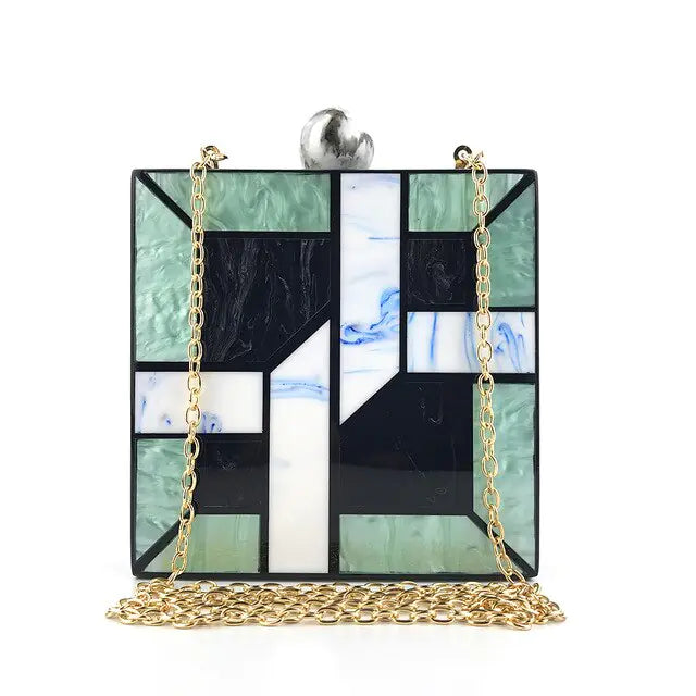 Marble Evening Clutch Purse for Women’s Weddings & Parties
