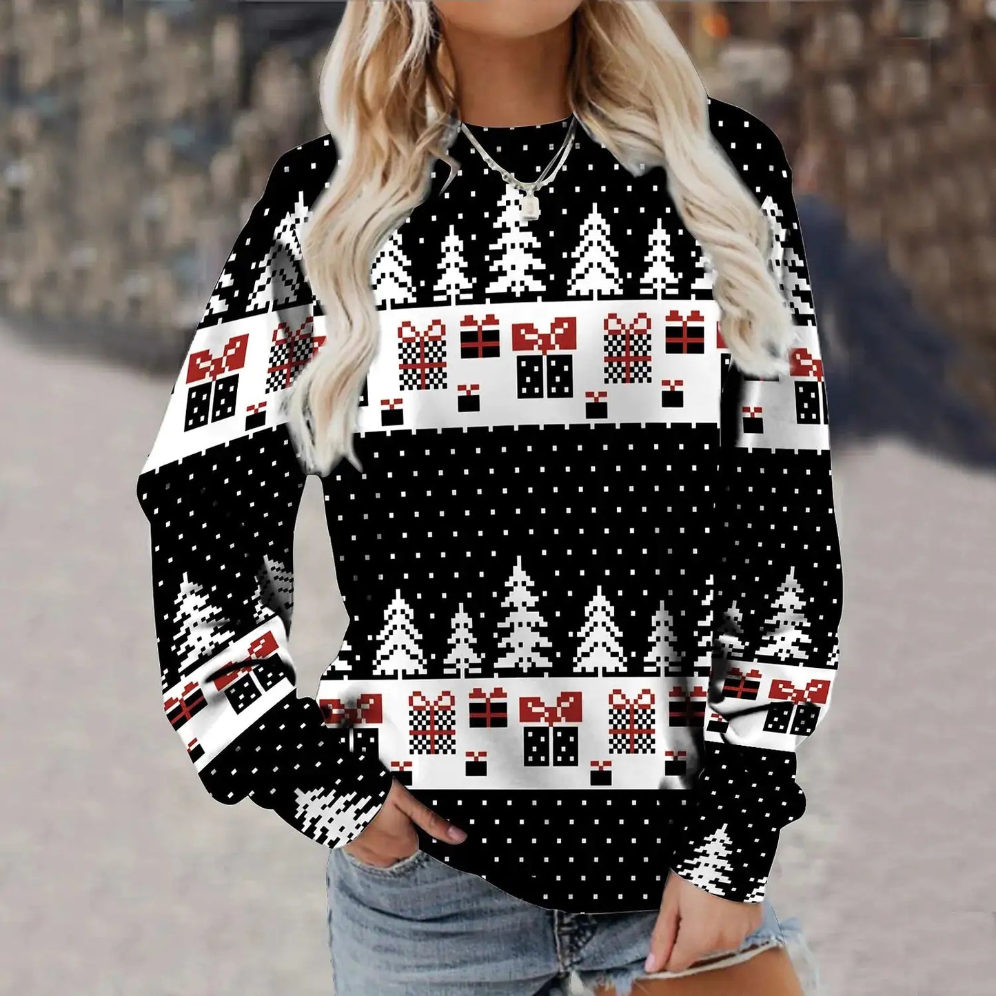 Pattern Christmas Sweater Pajama