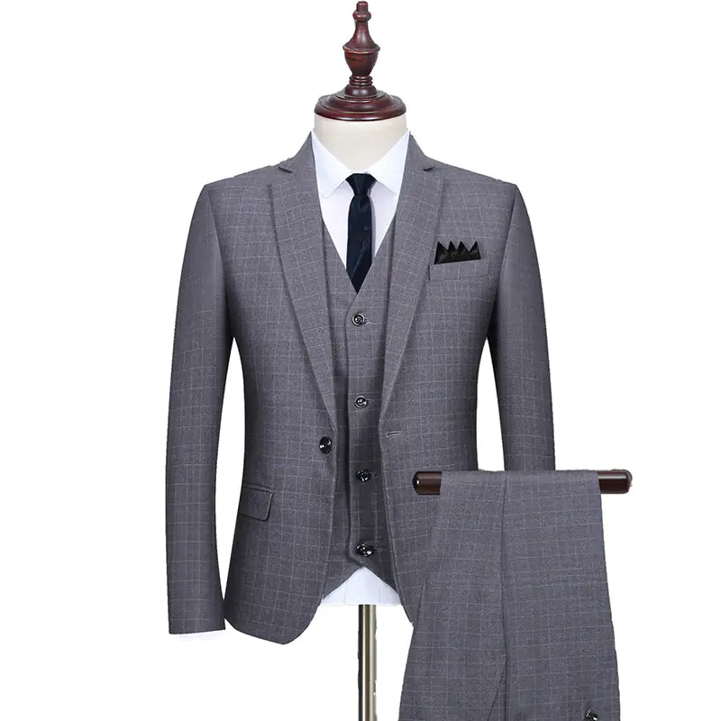 Men's Slim Fit British Style Suit Set for Weddings