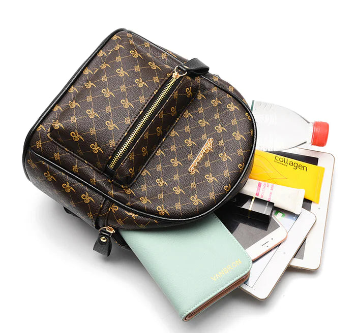 Classic HB-66B2 Backpack with Crocodile Pattern Purse