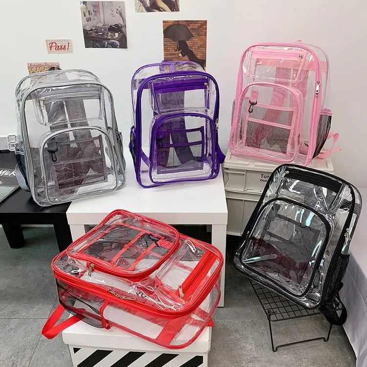 Fashion PVC Transparent Backpack for Men and Women