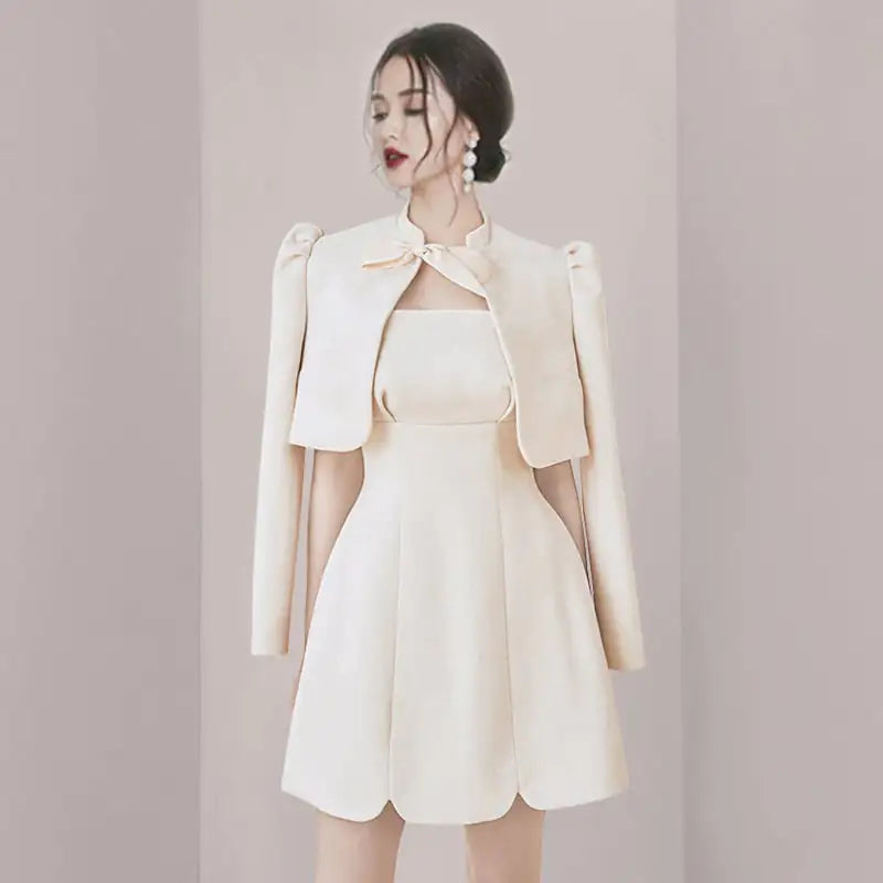 Women's Fashion Bow Dress Ensemble
