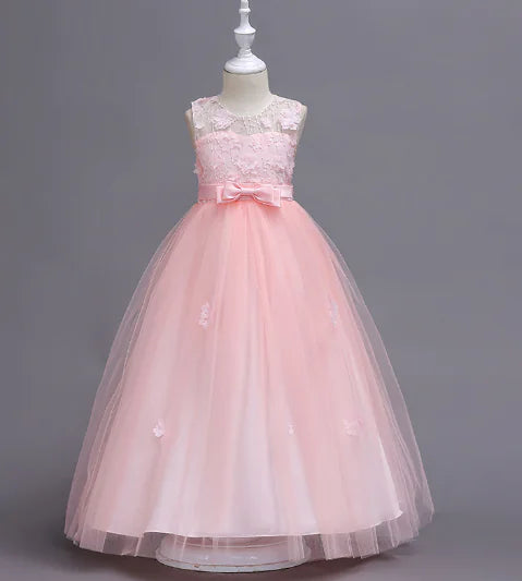 Children's Flower Sequin Princess Dress