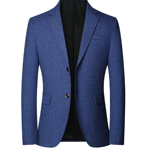Men's Slim Fit Solid Color Blazer for Business Fashion
