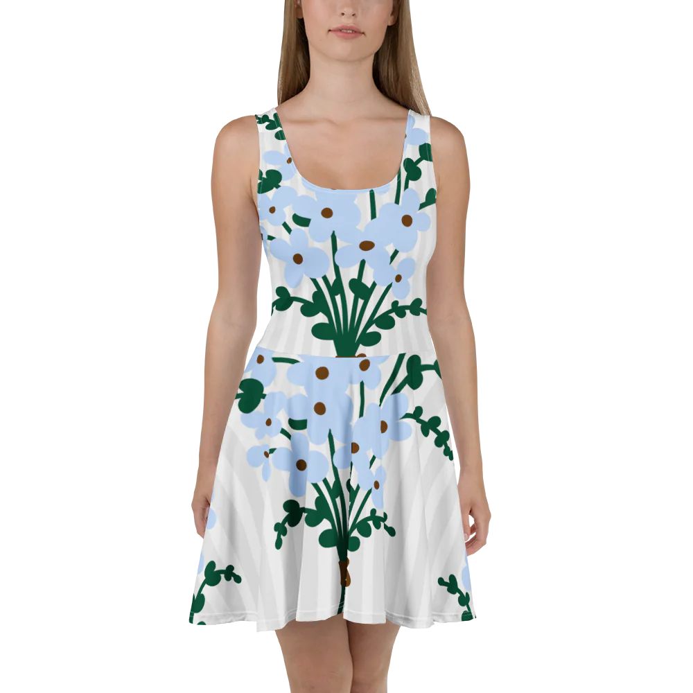 Elegant Skater Print Dress R&J Collection