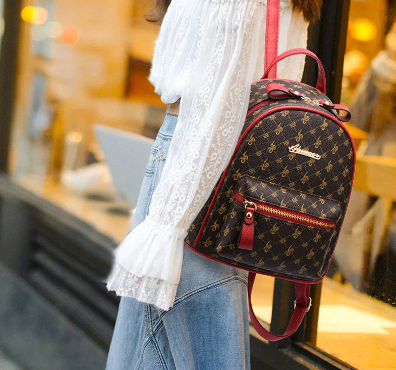 Classic HB-66B2 Backpack with Crocodile Pattern Purse