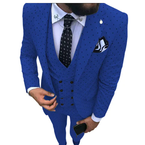 Men's Three-Piece Suit Set for Business and Weddings