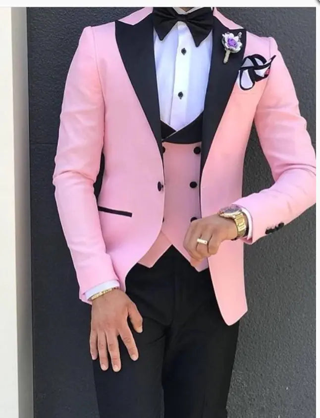 Men's Slim Fit 3-Piece Suit for Weddings and Events