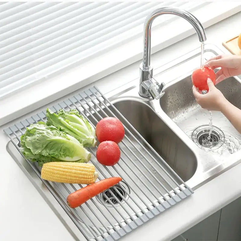 Foldable Stainless Steel Kitchen Sink Bowl Rack