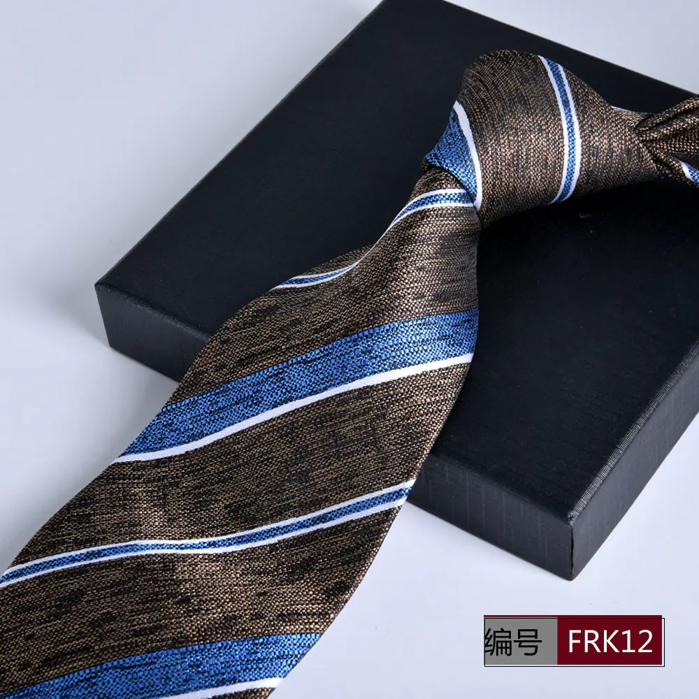 Men's Formal 8cm Striped Tie for Weddings and Business