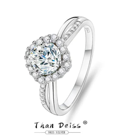 1 Carat Six Prong Moissanite Diamond Ring