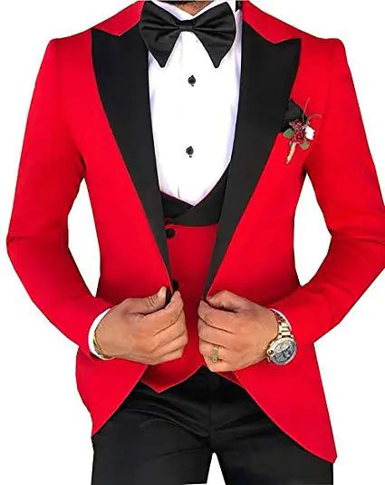 Men's Slim Fit 3-Piece Suit for Weddings and Events