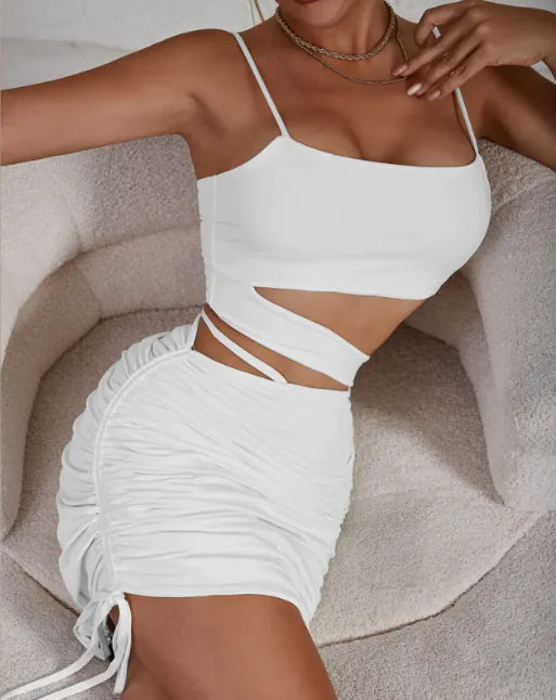 Strappy Pleated Dress