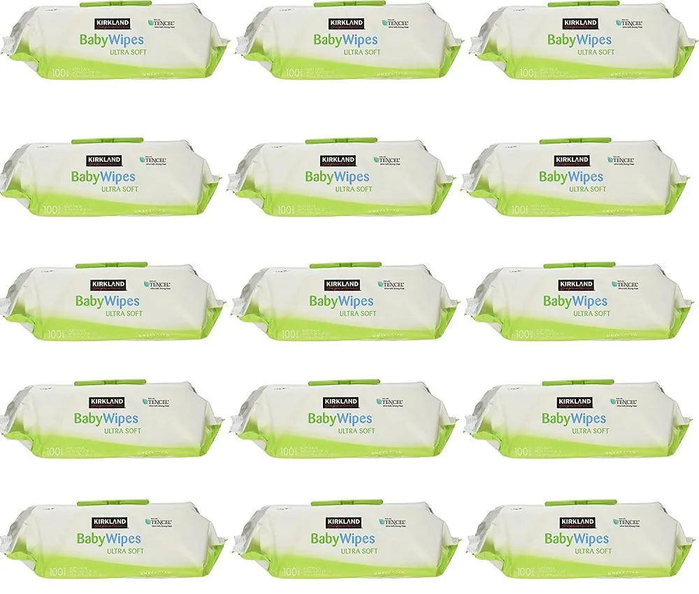 Kirkland Signature Baby Wipes Ultra Soft Unscented Strong Fiber Moisturizes Sensitive Skin Extra Large Wipes Aloe and Vitamin E Hypoallergenic 1500 wipes