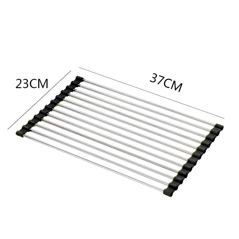 Foldable Stainless Steel Kitchen Sink Bowl Rack