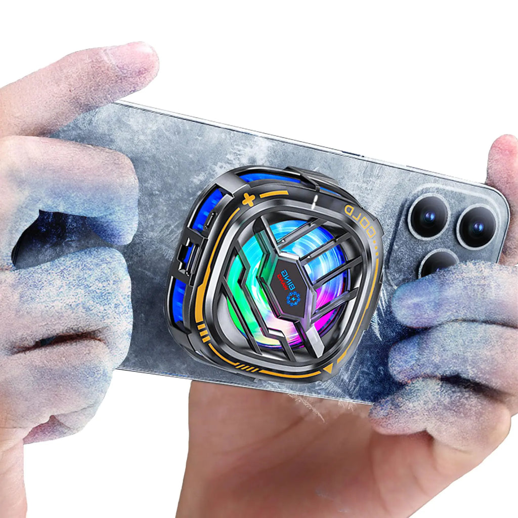 ACEDAYS Magnetic Cell Phone Cooler RGB Phone Cooling Fan with Semi-Conductor Cooling Chip Cellphone Radiator with Temperature Display for Mobile GamingTiktok Live Streaming