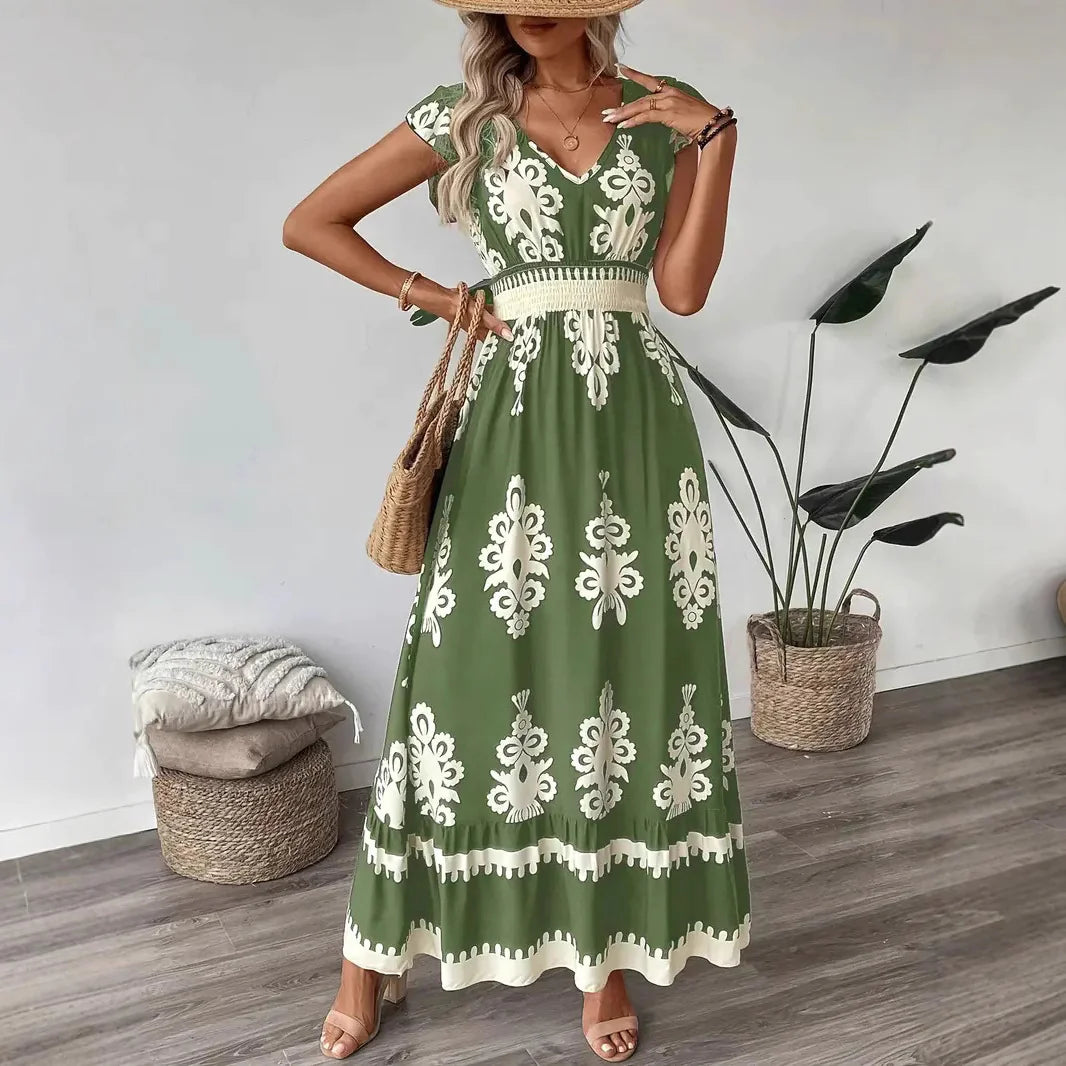 Women's Beach Print Swing Dress