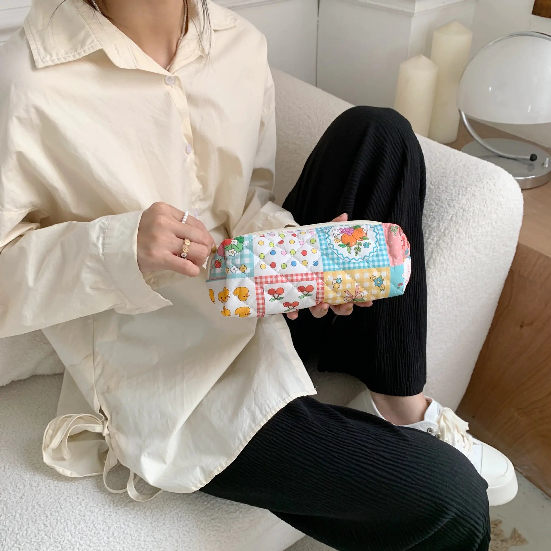 Kawaii Floral Travel Cosmetic Lipstick Coin Purse Bag