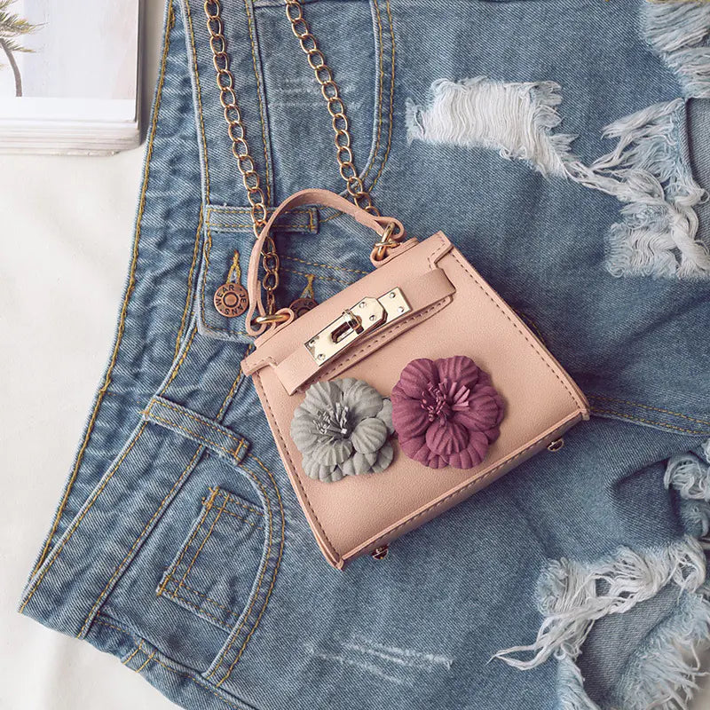 Mini Floral Kelly Bag for Girls - Trendy Shoulder Purse