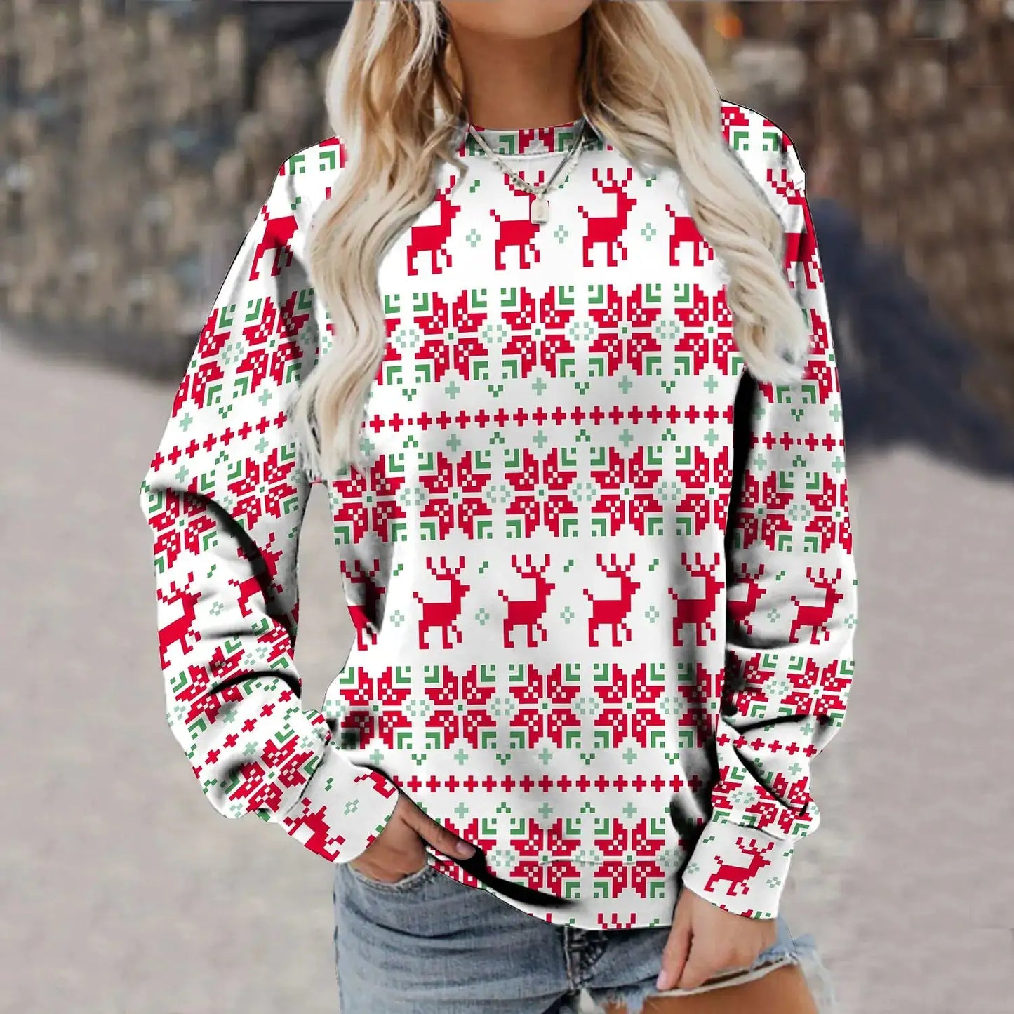 Pattern Christmas Sweater Pajama