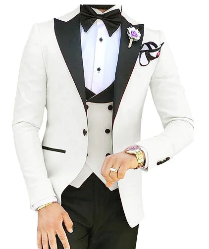 Men's Slim Fit 3-Piece Suit for Weddings and Events