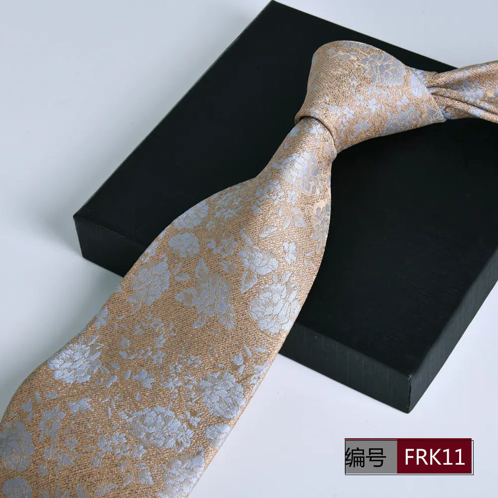 Men's Formal 8cm Striped Tie for Weddings and Business