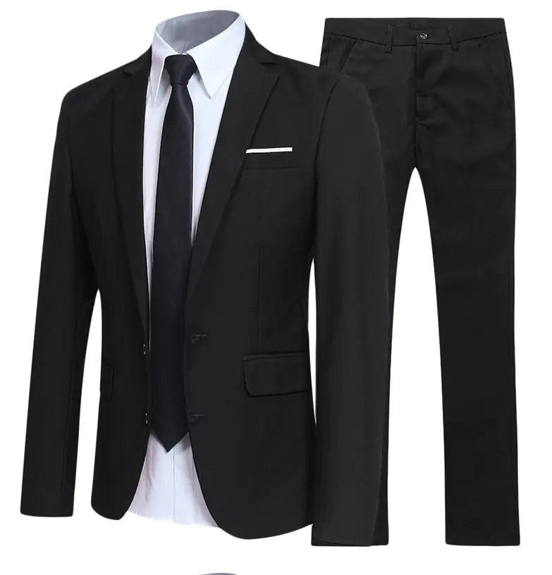 Men's Slim Fit Formal Suit for Weddings and Business