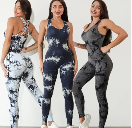 Tie Dye Bodysuit / Quick-Dry Yoga Wear (One Piece)