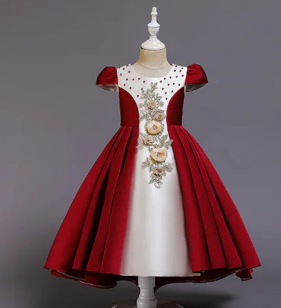 Fluffy Embroidered Princess Dress for Girls