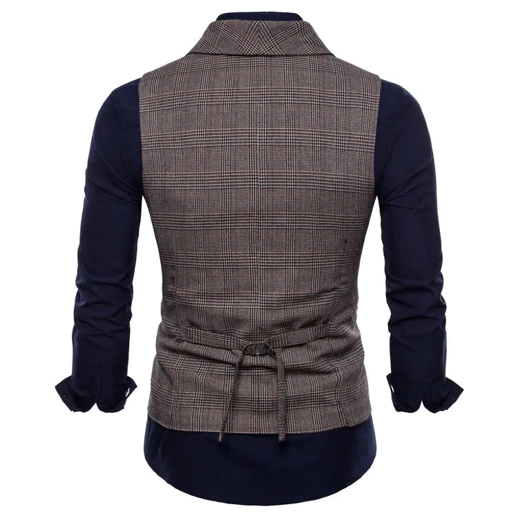 2018 Men's Fashion Plaid Vest for Business Wear