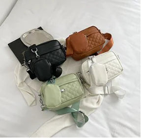 Mini Quilted Crossbody Bag with Coin Purse (One Set)