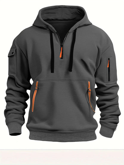 Cotton Dropped Shoulder Hooded Sweatshirt