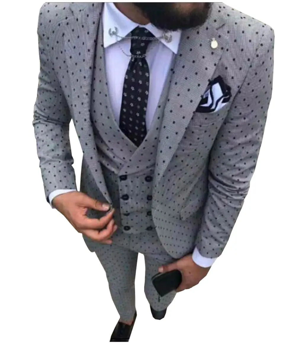 Men's Three-Piece Suit Set for Business and Weddings