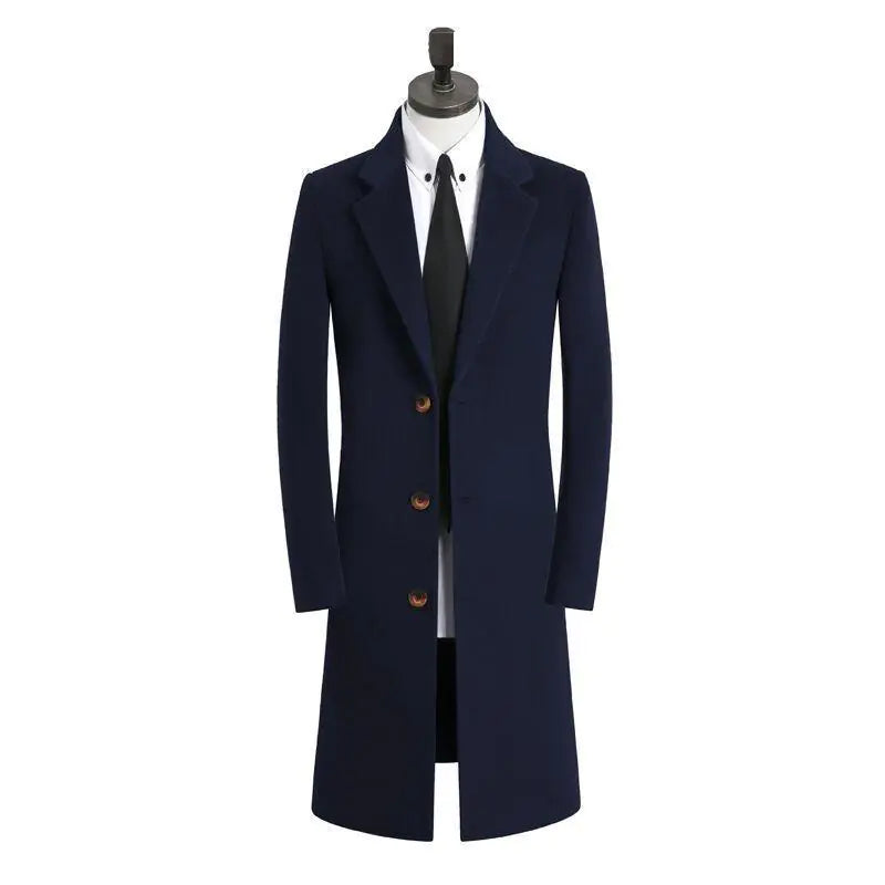 Medium Long Woolen Coat for Men