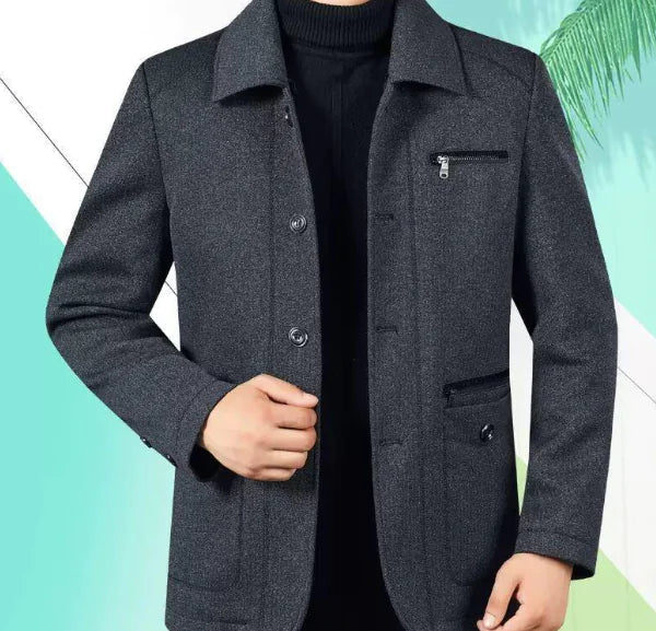 New Spring Men's Jacket for Middle-Aged Casual Wear
