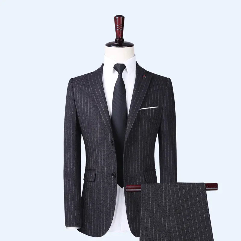 Men's Striped Suit Set for Weddings and Events (2 Pieces)
