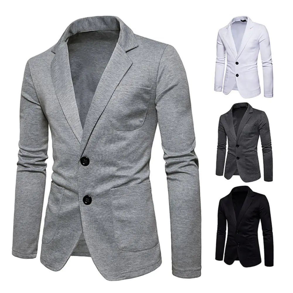 Men's Slim Fit Knit Blazer - Casual Business Jacket