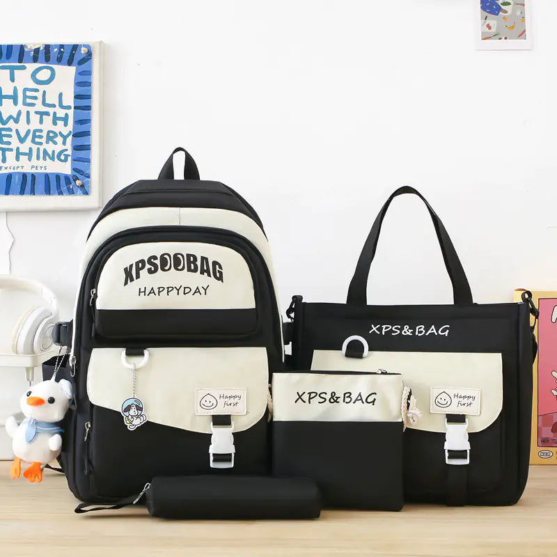 Four-Piece Schoolbag Set for Junior and Senior High